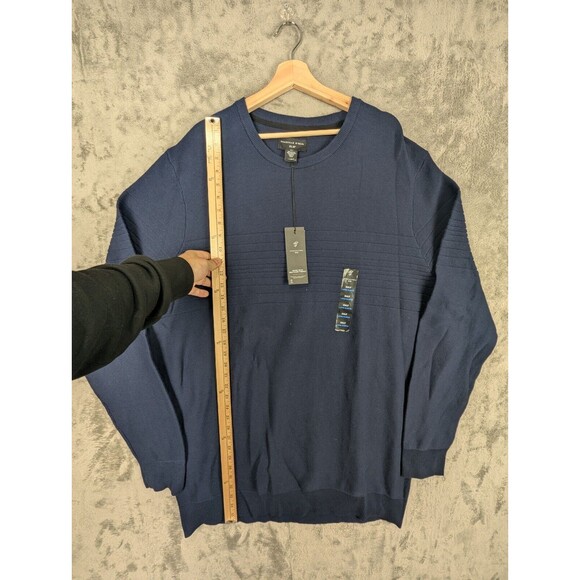 Brand New Shaquille O'Neal Sweater Men 3XLT Navy Blue Long Sleeves Crewneck Knit - Picture 4 of 6